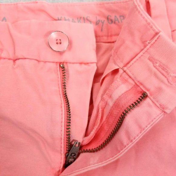 Khakis by Gap Boyfriend Roll-Up Shorts Size 00 Blazing Neon Pink - Picture 8 of 13